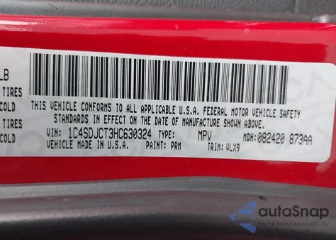 2017 Dodge Durango R/T Awd z USA, uszkodzony, nr VIN 1C4SDJCT3HC630324